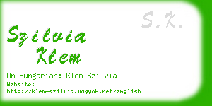 szilvia klem business card